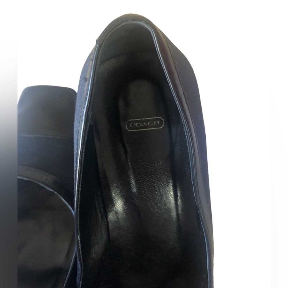 Women's Made in Italy Coach Melora Navy/Black Twill and Leather Heels. Size 9 B - Picture 9 of 16